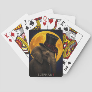 Olifant Boven Hoed Gotische Surrealist Pokerkaarten
