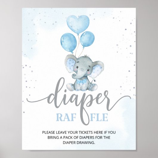 Olifant Boy Baby shower Safari Olifant Thema Poster (Voorkant)