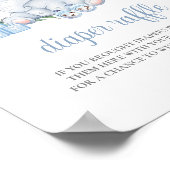 Olifant Boy Blauw Baby shower Luier Raffle Teken Poster (Hoek)