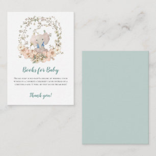 Olifant Boy Boeken voor Baby shower Informatiekaartje