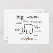 olifant briefkaart (Voorkant / Achterkant)