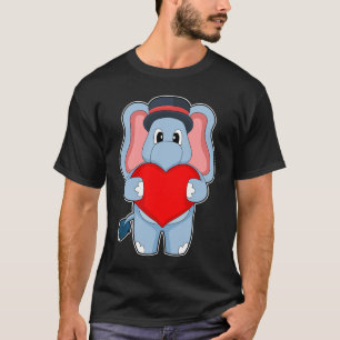 Olifant bruidegom hart bruiloft t-shirt