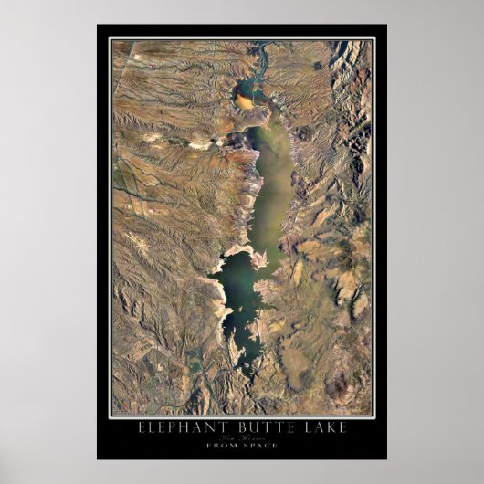 olifant Butte Lake New Mexico uit de ruimte Poster (Voorkant)