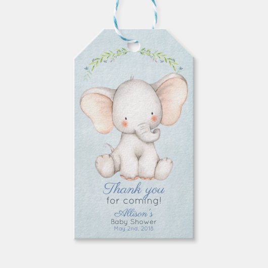 Olifant cadeaubijslage Geschenklabel Cadeaulabel (Voorkant)