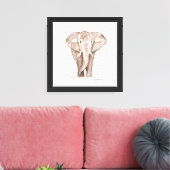 Olifant canvas afdruk (Insitu (Woonkamer))