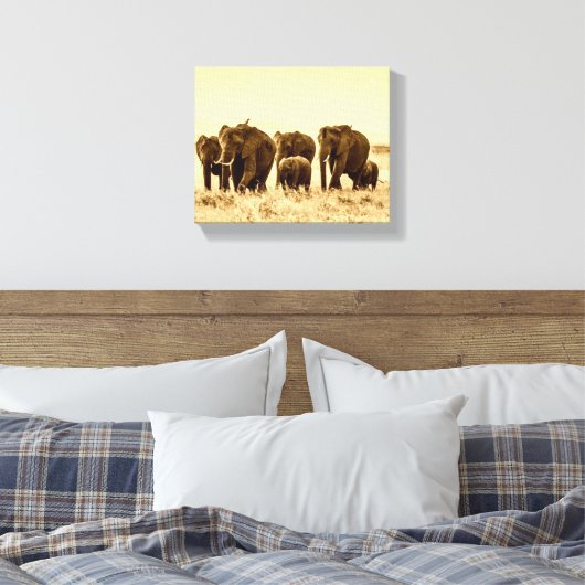  olifant canvas afdruk (Insitu (Slaapkamer))