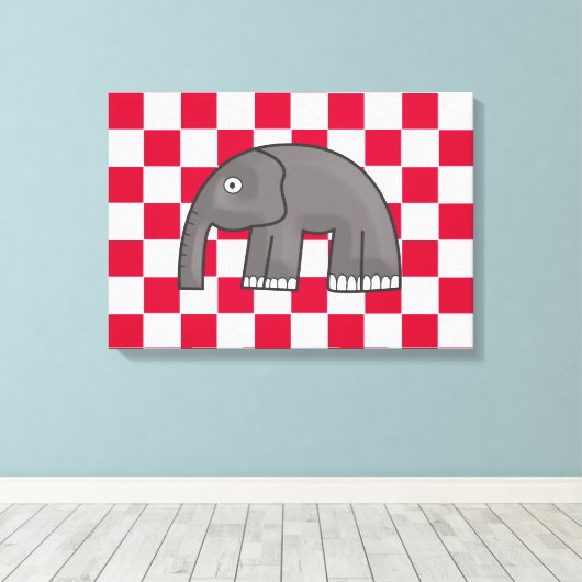 olifant canvas afdruk (Insitu (Houten vloer))