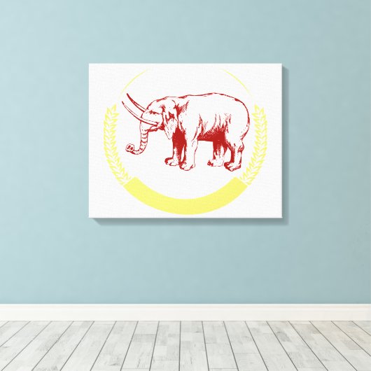  olifant canvas afdruk (Insitu (Houten vloer))