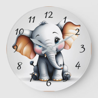 Olifant cartoon grote klok