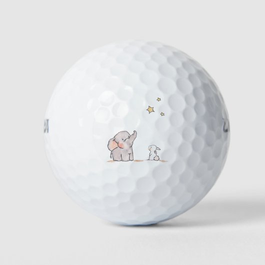 Olifant Cartoon ontwerp Golfballen (Voorkant)