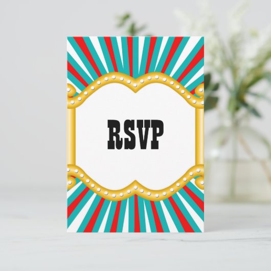 Olifant Circus Kinder Jongens Verjaardagsfeestje R RSVP Kaartje (Staand voorkant)