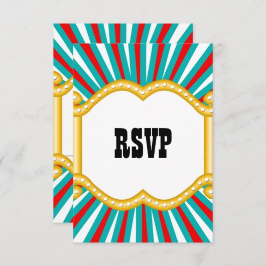 Olifant Circus Kinder Jongens Verjaardagsfeestje R RSVP Kaartje (Voorkant / Achterkant)