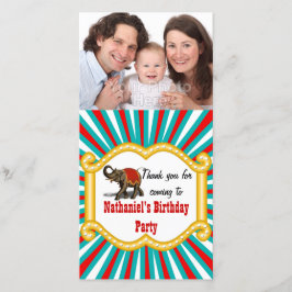 Olifant Circus Lijst Kinder Jongens Verjaardagsfee Bedankkaart