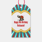 Olifant Circus Lijst Kinder Jongens Verjaardagsfee Cadeaulabel (Voorkant)