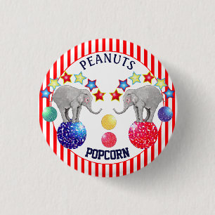 Olifant Circus Sterren Carnaval Ronde Button 3,2 Cm