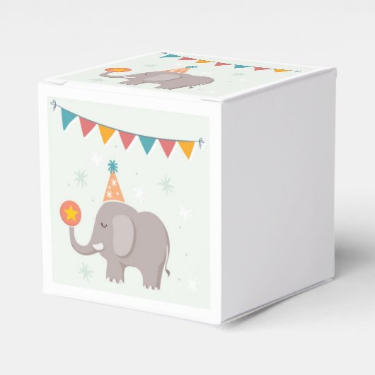 Olifant Circus Verjaardagsfeestje Favor Bedankdoosjes (Voorkant Zijde)