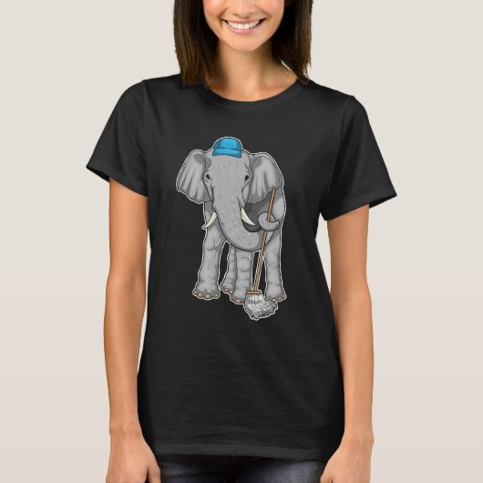 Olifant Cleaner Mop T-shirt (Voorkant)