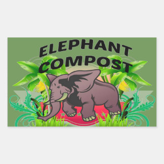 Olifant Compost Stickers! Rechthoekige Sticker