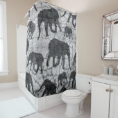 Olifant Concrete Patroon Ontwerp Douchegordijn (In situ)