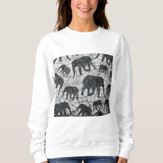 Olifant Concrete Patroon Ontwerp Trui (Voorkant)