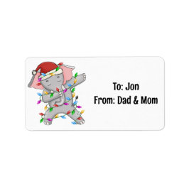 Olifant dab dabbin favoriete kerstverlichting etiket