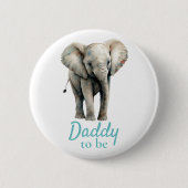 Olifant Daddy Baby shower Blauwe Button (Voorkant)