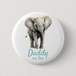 Olifant Daddy Baby shower Blauwe Button