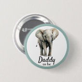 Olifant Daddy Baby shower Grijze Button (Voorkant /achterkant)