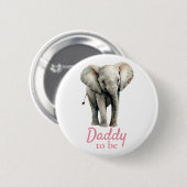 Olifant Daddy Baby shower Roze Button (Voorkant /achterkant)