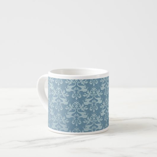 Olifant damast blauwe espressokop espresso kop (Links)