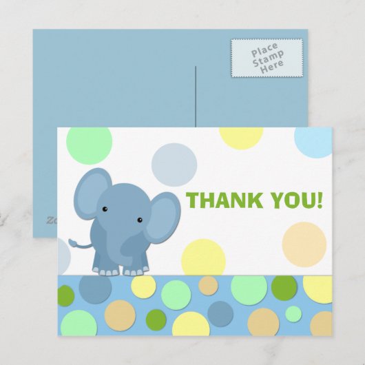 Olifant dank je Briefkaart (Voorkant / Achterkant)