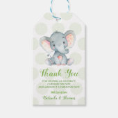 Olifant dank u Baby shower cadeau labels Cadeaulabel (Voorkant)