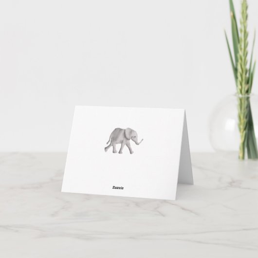Olifant Dankkaartjes Baby Shower, Blauw Kaart (Achterkant)