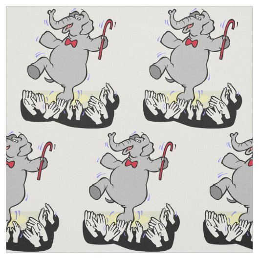 Olifant dansen voor menigte ELKE KLEUR Stof (Swatch)