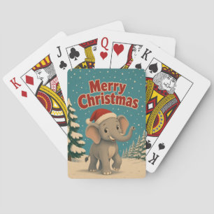 Olifant Dennengehucht Dier Kerstmis Pokerkaarten