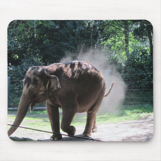 Olifant die Stof Opwerpt Muismat (Voorkant)