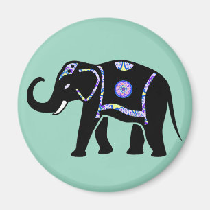 Olifant Dier Abstracte Decoratieve Patronen Magneet