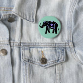 Olifant Dier Abstracte Decoratieve Patronen Ronde Button 5,7 Cm (In situ)