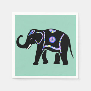 Olifant Dier Abstracte Decoratieve Patronen Servet