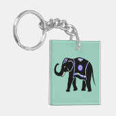 Olifant Dier Abstracte Decoratieve Patronen Sleutelhanger (Voorkant Links)
