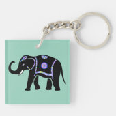 Olifant Dier Abstracte Decoratieve Patronen Sleutelhanger (Achterkant)
