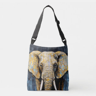 Olifant Dier Art Decor Verf Mozaïek Crossbody Tas
