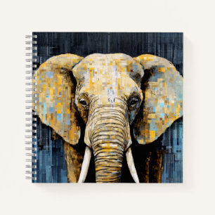 Olifant Dier Art Decor Verf Mozaïek Notitieboek