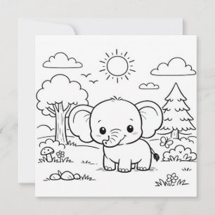 Olifant Dier Kinderen Kleurplaat