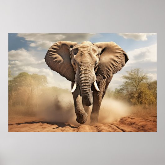 Olifant Dier Natuur Majestic Wild Poster (Voorkant)