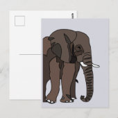 Olifant Dier Olifant Briefkaart (Voorkant / Achterkant)