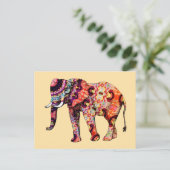 Olifant Dier Traditionele Chinese Patronen Briefkaart (Staand voorkant)