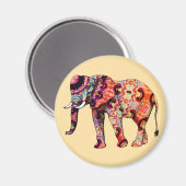 Olifant Dier Traditionele Chinese Patronen Magneet (Voorkant / Achterkant)