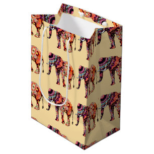 Olifant Dier Traditionele Chinese Patronen Medium Cadeauzakje