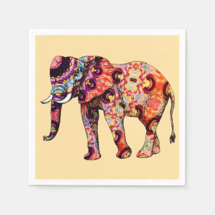 Olifant Dier Traditionele Chinese Patronen  Servet